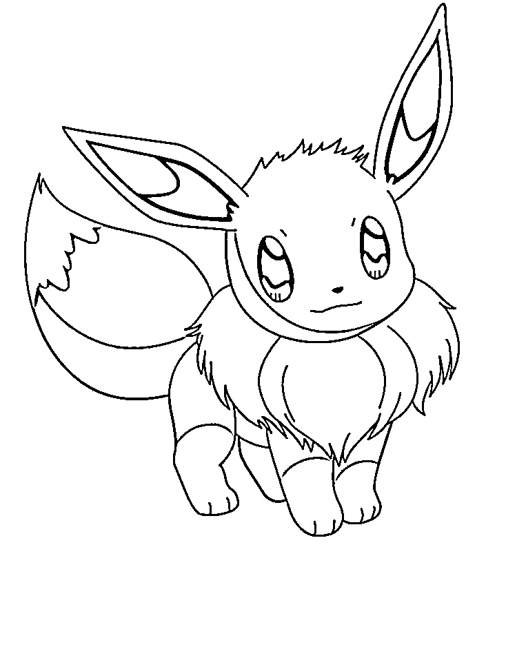Çocuklar İçin Eevee Pokemon Boyama Sayfaları 