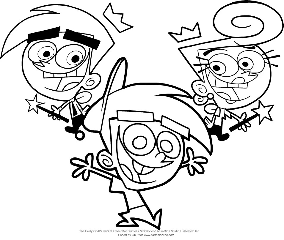 Çocuklar İçin Fairly Oddparents Boyama Sayfaları 