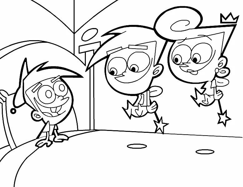 Çocuklar İçin Fairly Oddparents Boyama Sayfaları 