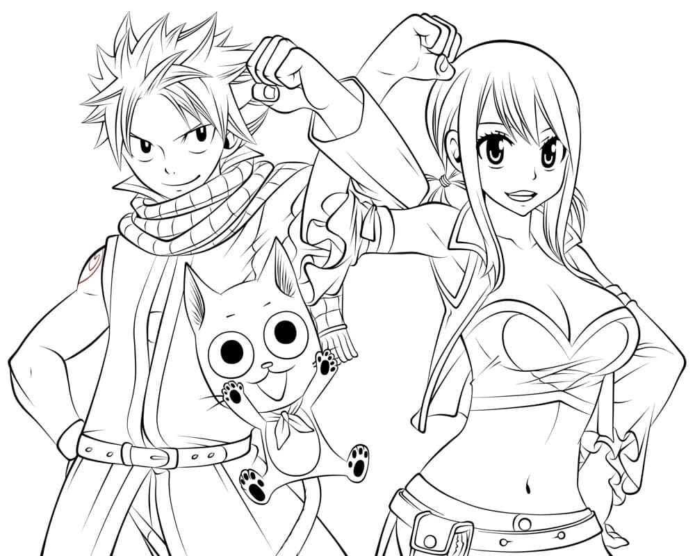 Çocuklar İçin Fairy Tail Boyama Sayfaları 