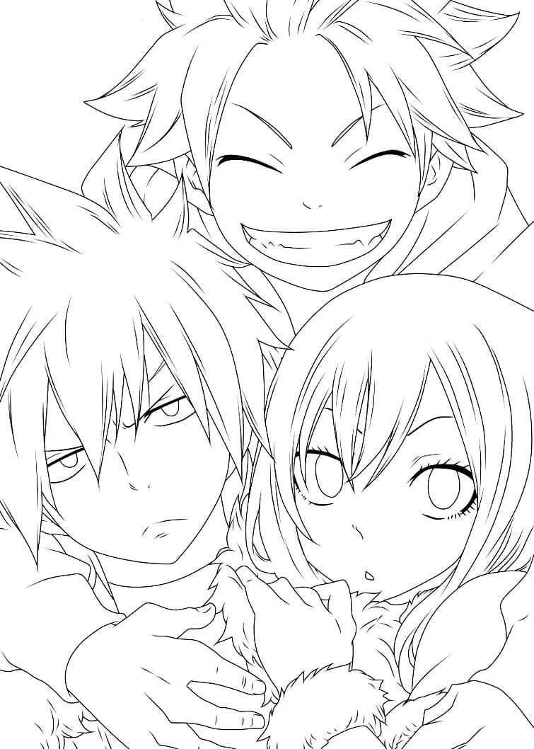 Çocuklar İçin Fairy Tail Boyama Sayfaları 