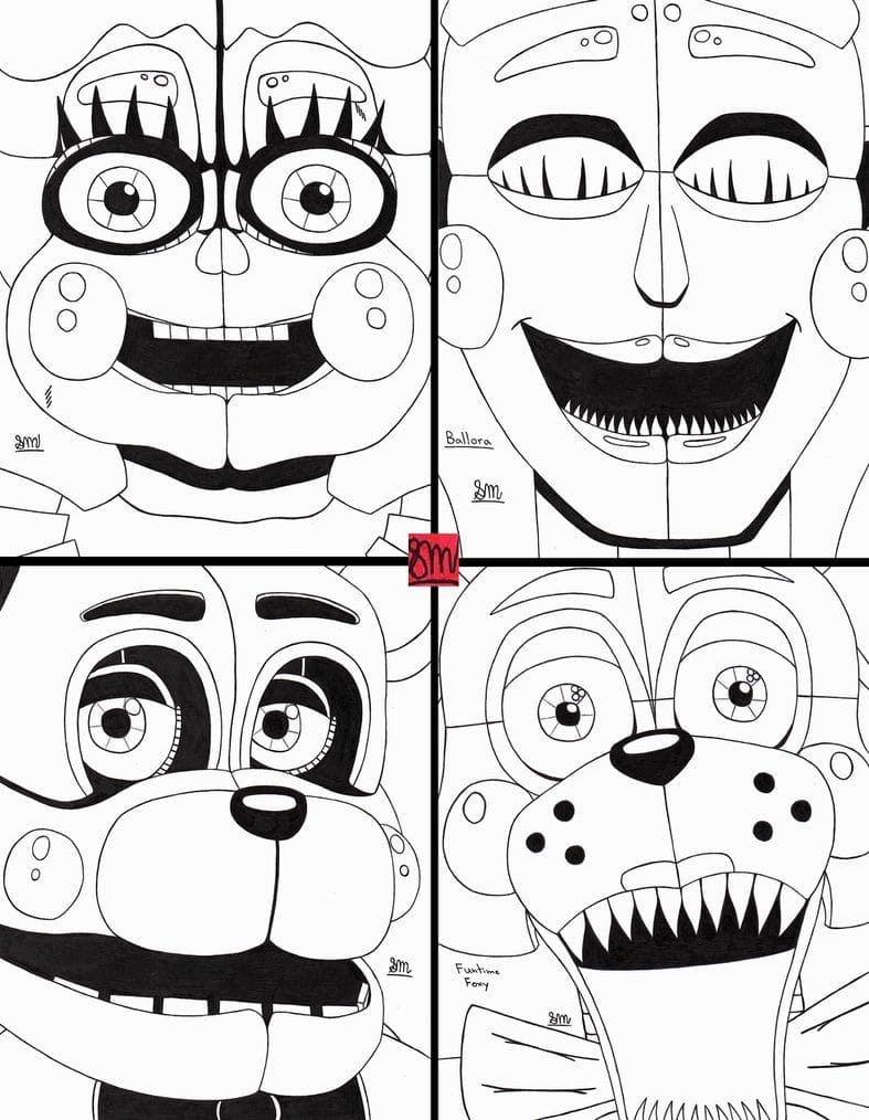 Çocuklar İçin Five Nights At Freddy Boyama Sayfaları 
