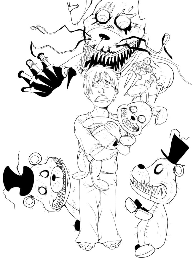 Çocuklar İçin Five Nights At Freddy Boyama Sayfaları 