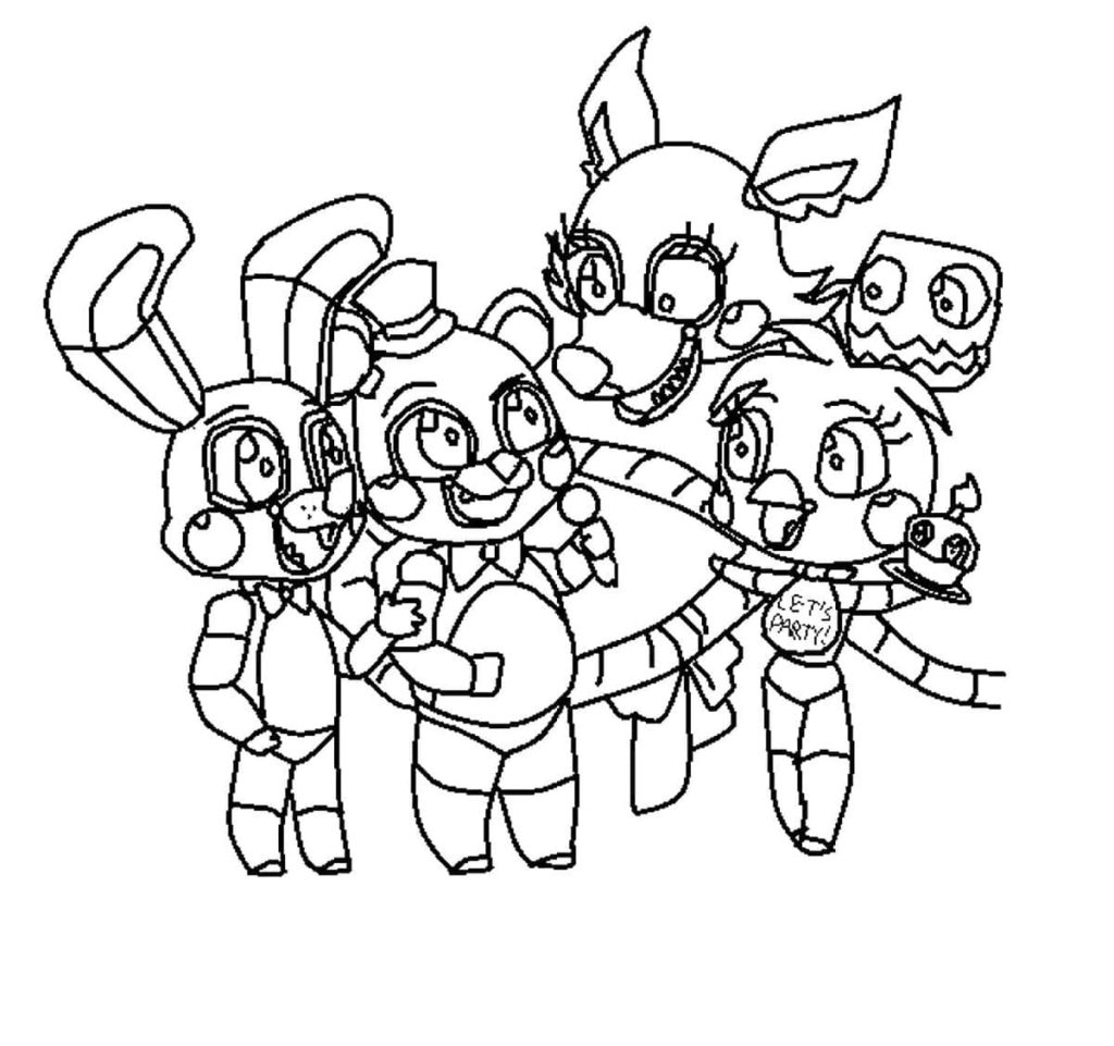 Çocuklar İçin Five Nights At Freddy Boyama Sayfaları 