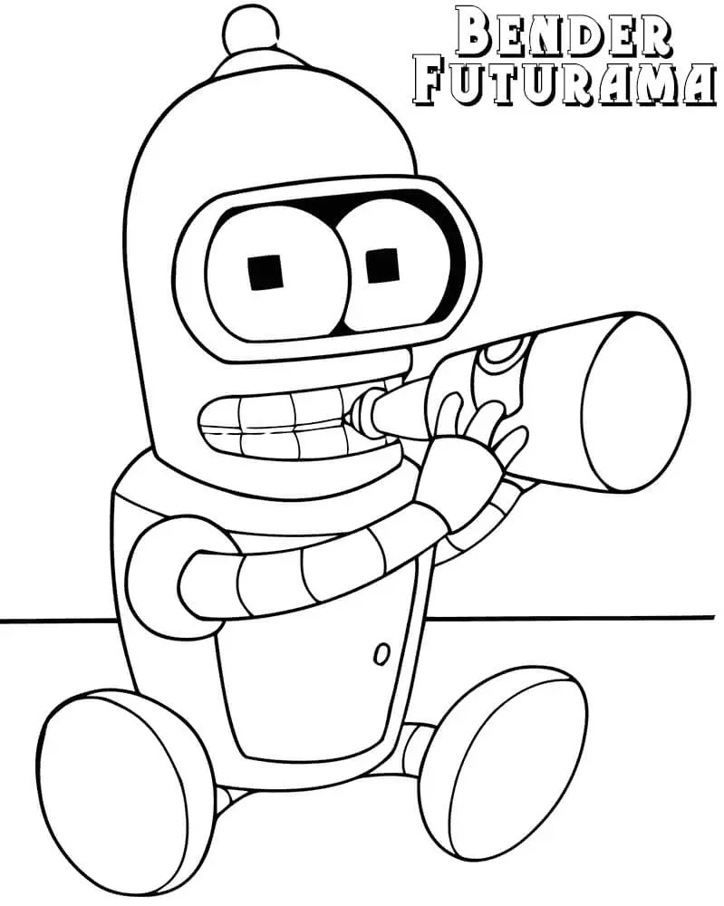 Çocuklar İçin Futurama Boyama Sayfaları 