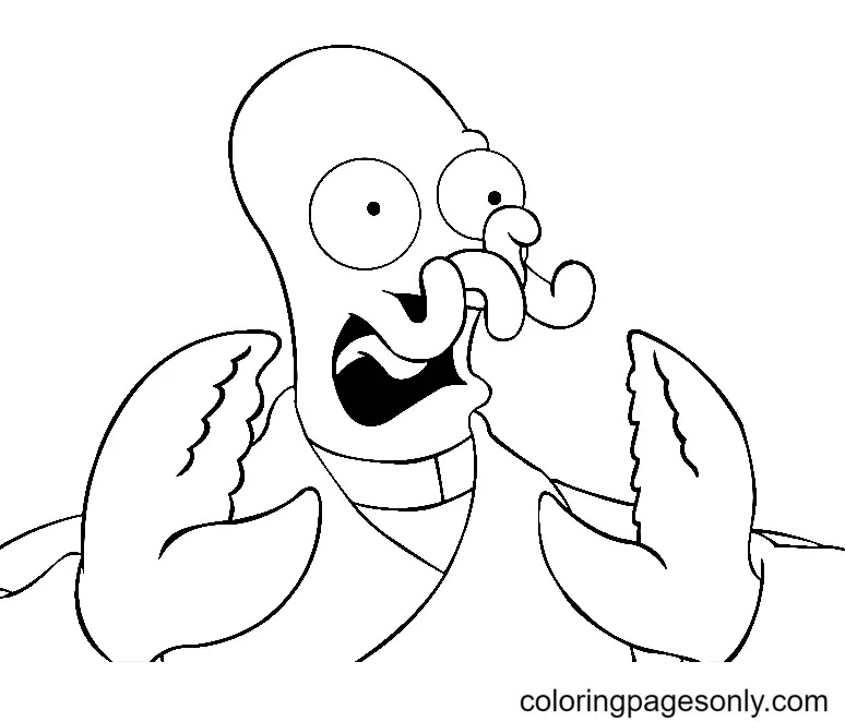 Çocuklar İçin Futurama Boyama Sayfaları 