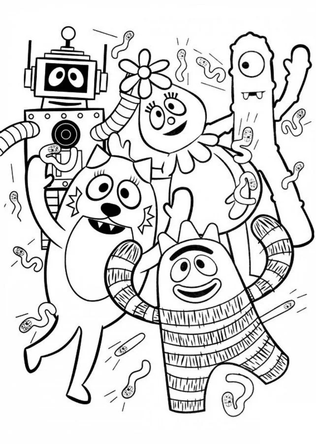 Çocuklar İçin Gabba Gabba Boyama Sayfaları 