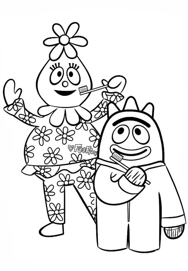 Çocuklar İçin Gabba Gabba Boyama Sayfaları 