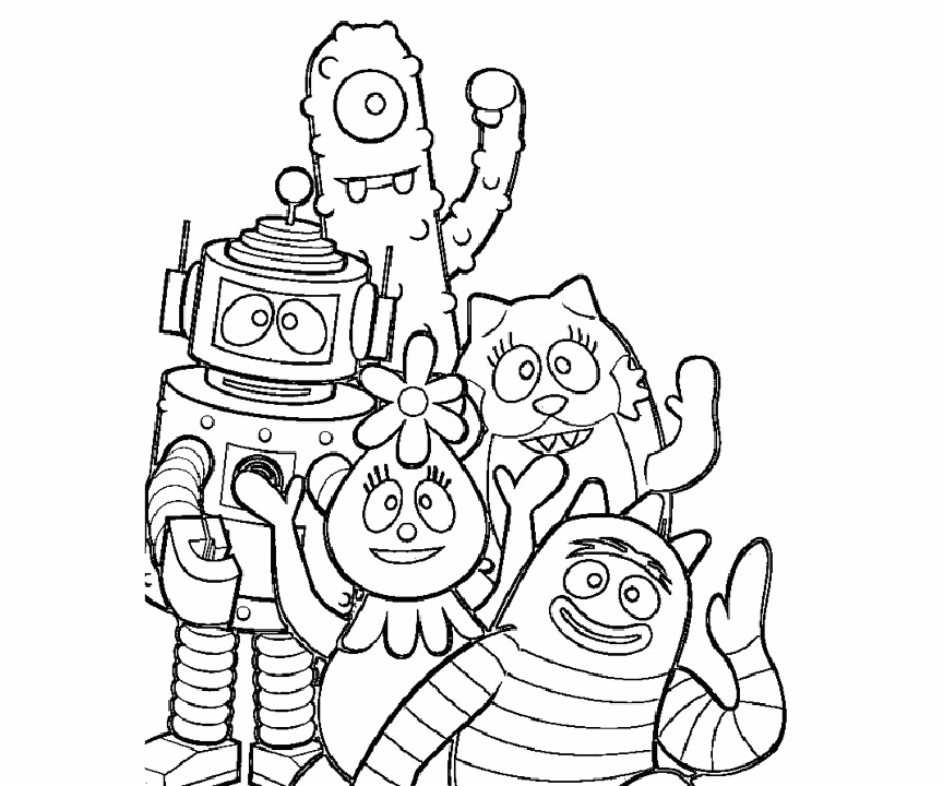 Çocuklar İçin Gabba Gabba Boyama Sayfaları 