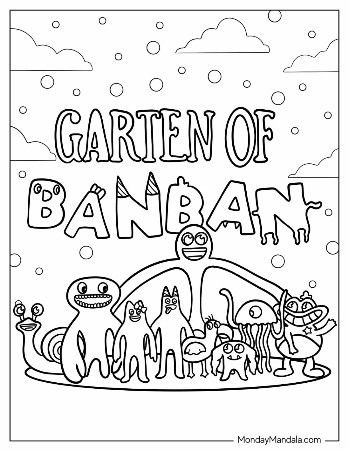 Çocuklar İçin Garten of Banban Boyama Sayfaları 