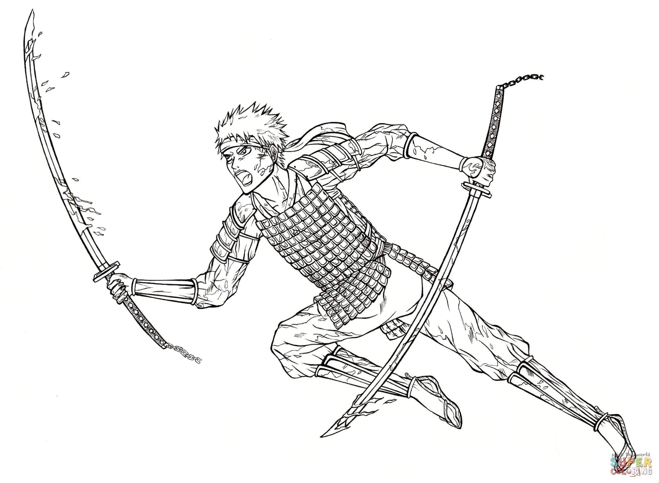 Çocuklar İçin gin-tama Boyama Sayfaları 