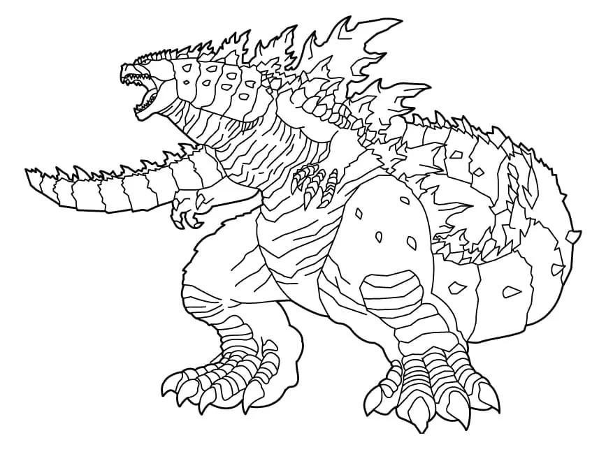 Çocuklar İçin Godzilla Boyama Sayfaları 