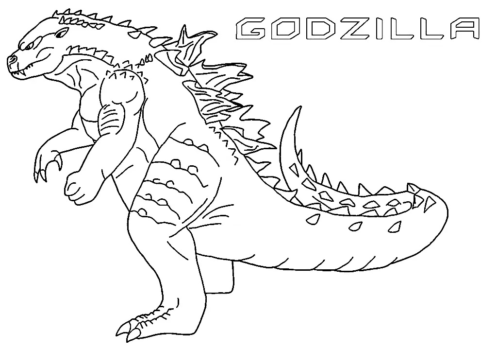 Çocuklar İçin Godzilla Boyama Sayfaları 