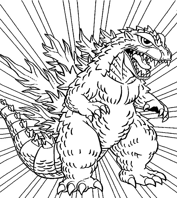 Çocuklar İçin Godzilla Boyama Sayfaları 