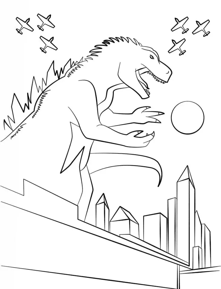 Çocuklar İçin Godzilla Boyama Sayfaları 