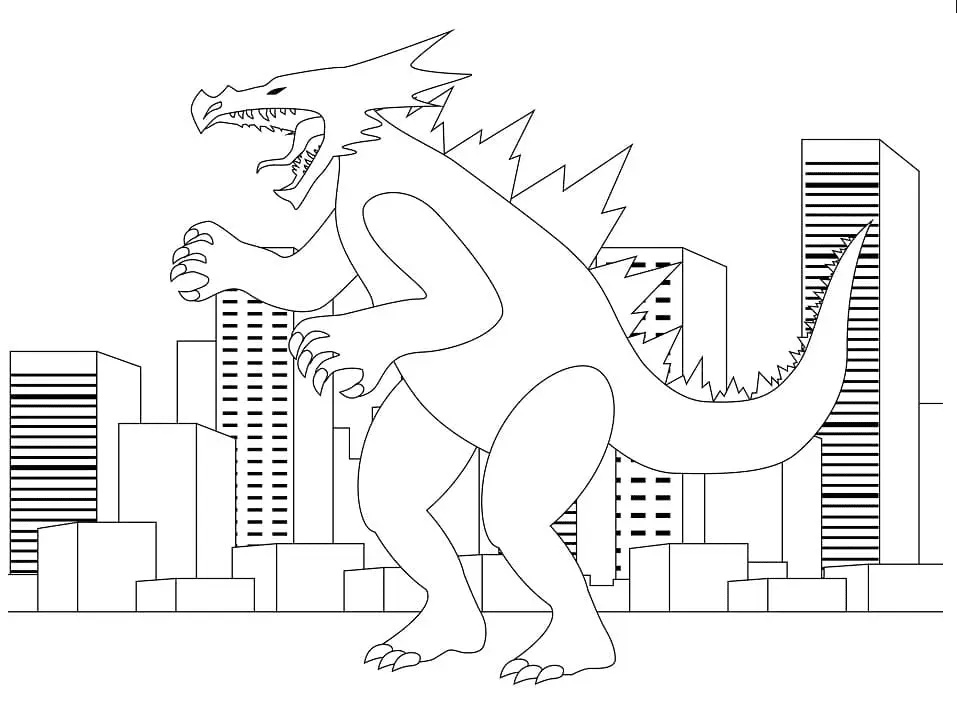 Çocuklar İçin Godzilla Boyama Sayfaları 