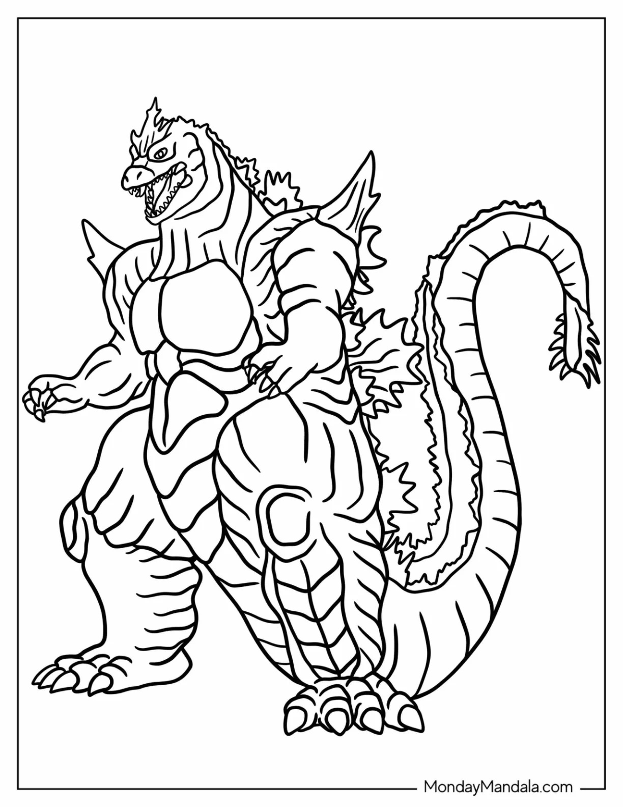 Çocuklar İçin Godzilla Boyama Sayfaları 