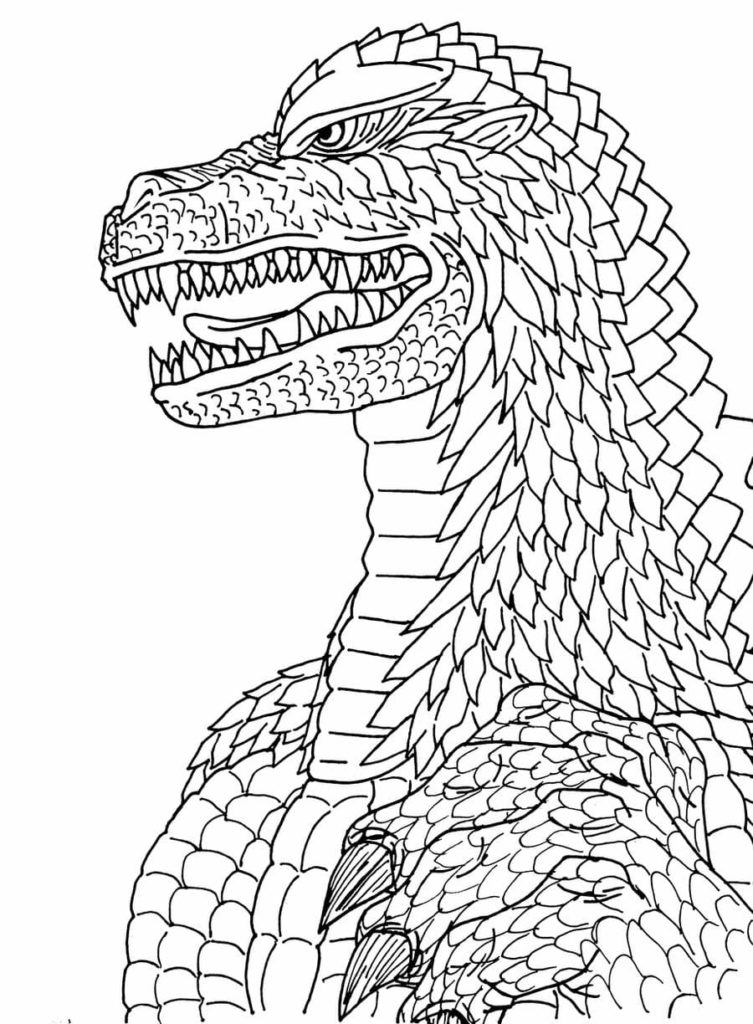 Çocuklar İçin Godzilla Boyama Sayfaları 