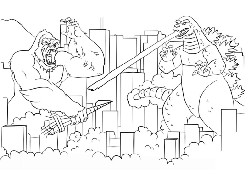 Çocuklar İçin Godzilla Boyama Sayfaları 