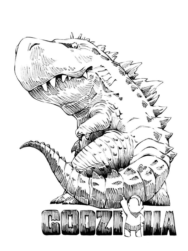 Çocuklar İçin Godzilla Boyama Sayfaları 