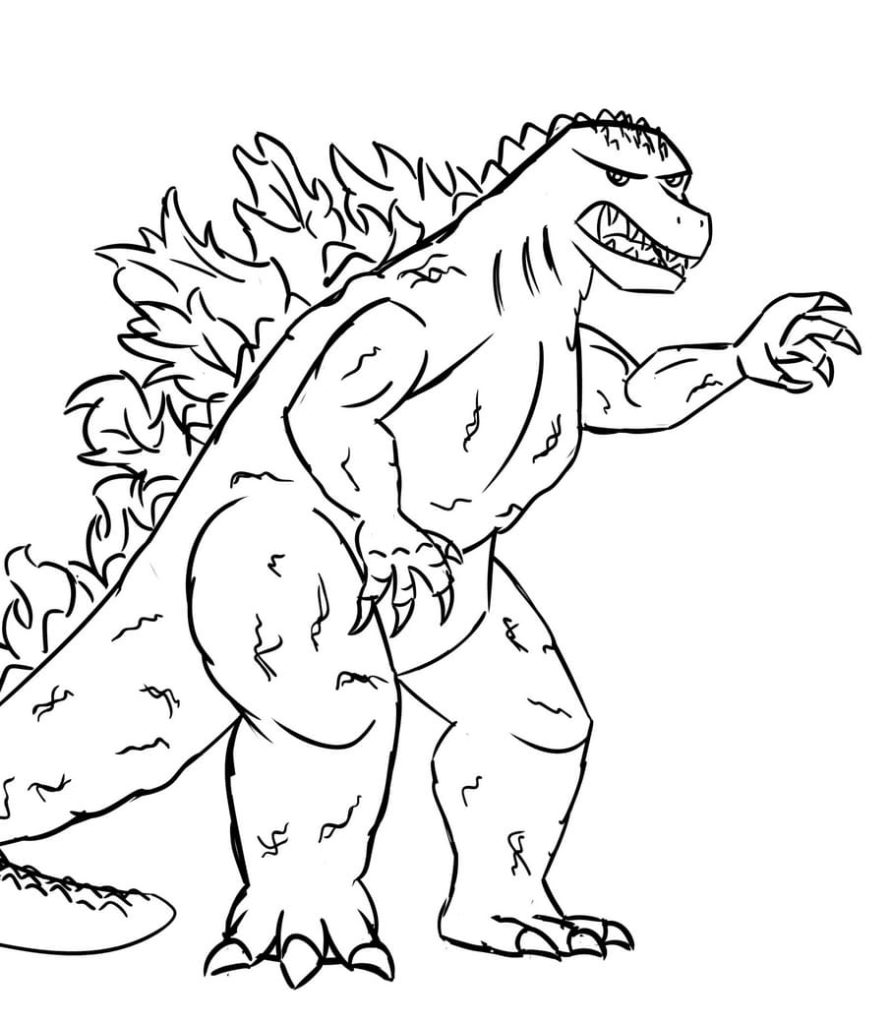Çocuklar İçin Godzilla Boyama Sayfaları 