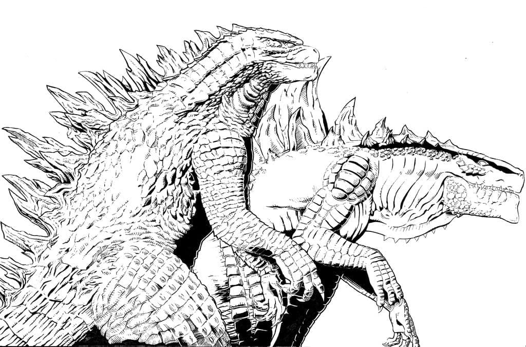 Çocuklar İçin Godzilla Boyama Sayfaları 