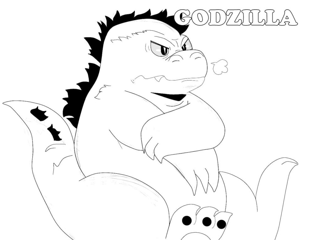 Çocuklar İçin Godzilla Boyama Sayfaları 