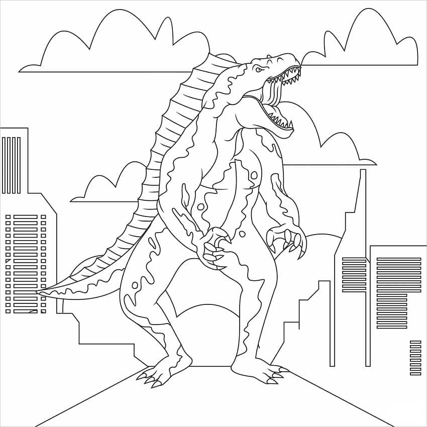 Çocuklar İçin Godzilla Boyama Sayfaları 