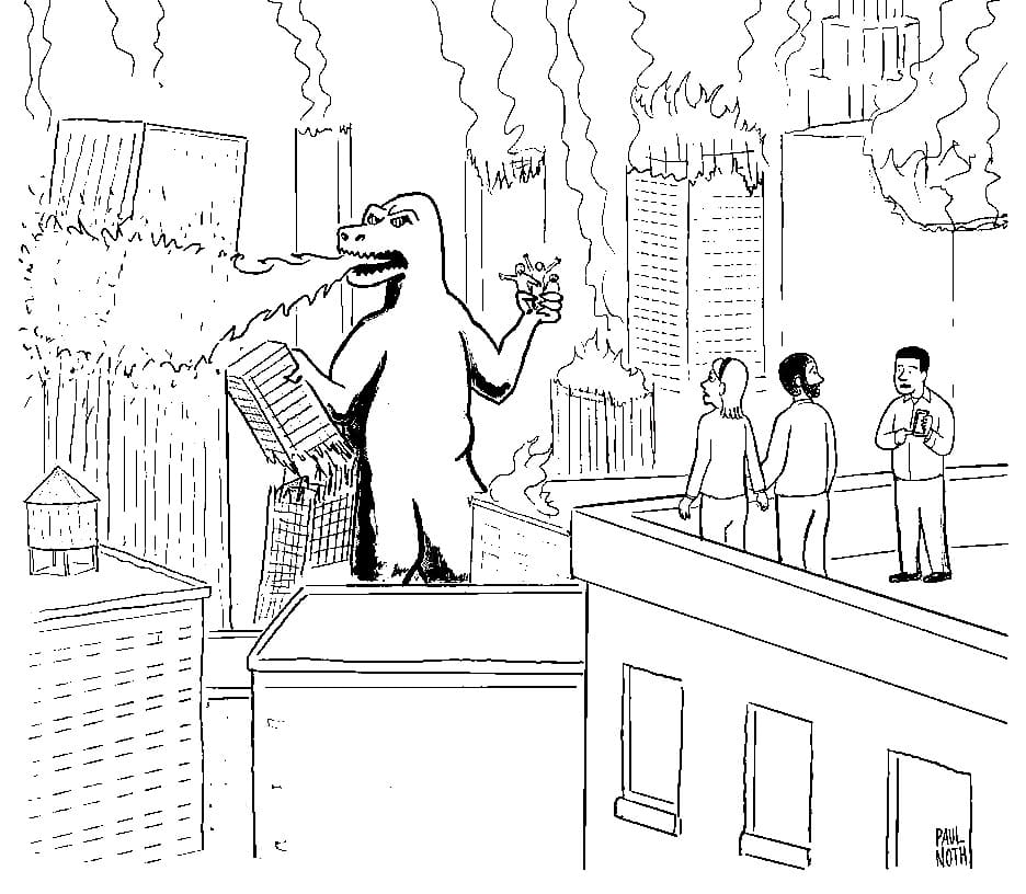 Çocuklar İçin Godzilla Boyama Sayfaları 
