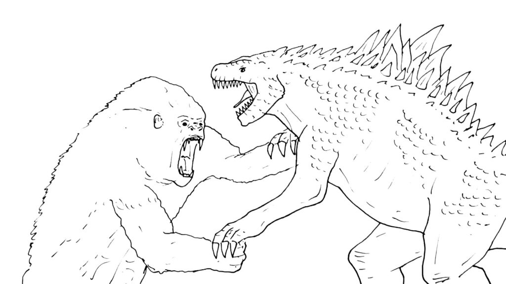 Çocuklar İçin Godzilla Boyama Sayfaları 