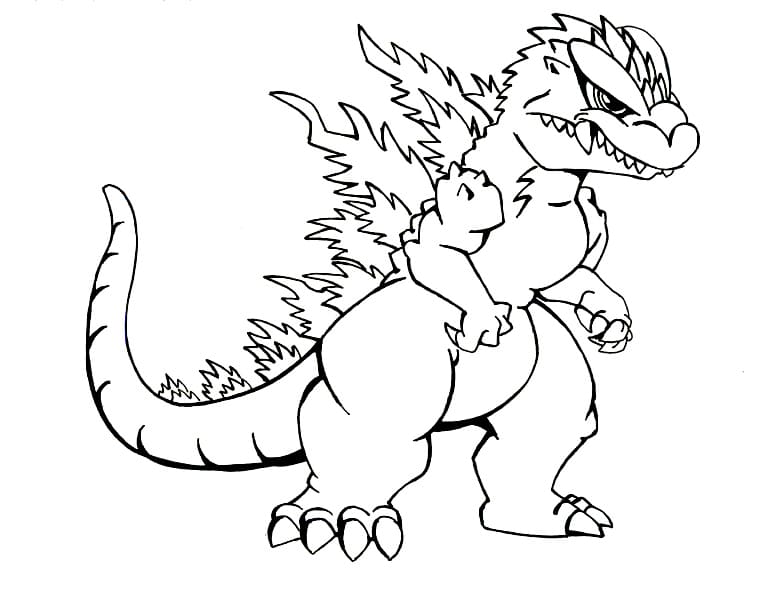 Çocuklar İçin Godzilla Boyama Sayfaları 
