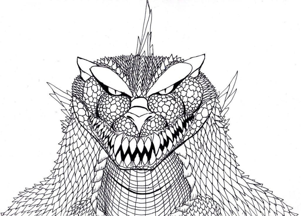 Çocuklar İçin Godzilla Boyama Sayfaları 