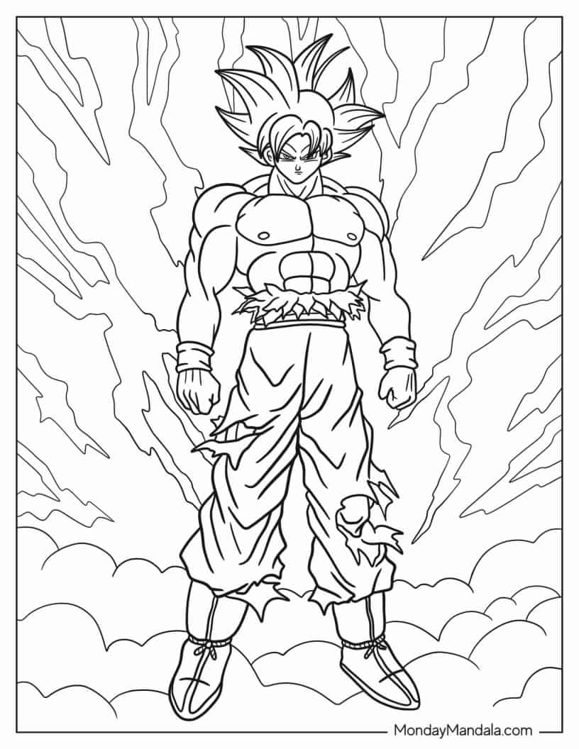 Çocuklar İçin Goku Boyama Sayfaları 