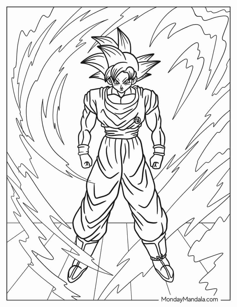 Çocuklar İçin Goku Boyama Sayfaları 