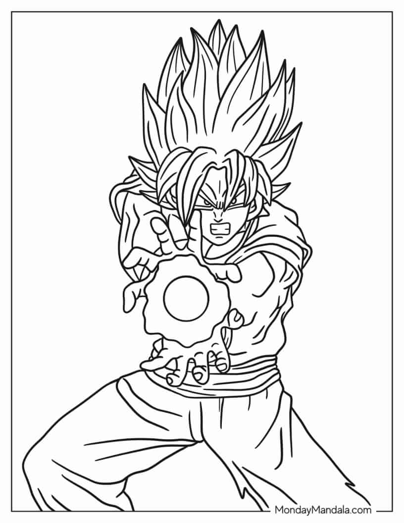 Çocuklar İçin Goku Boyama Sayfaları 
