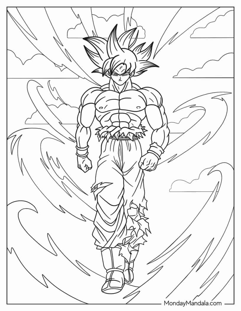 Çocuklar İçin Goku Boyama Sayfaları 