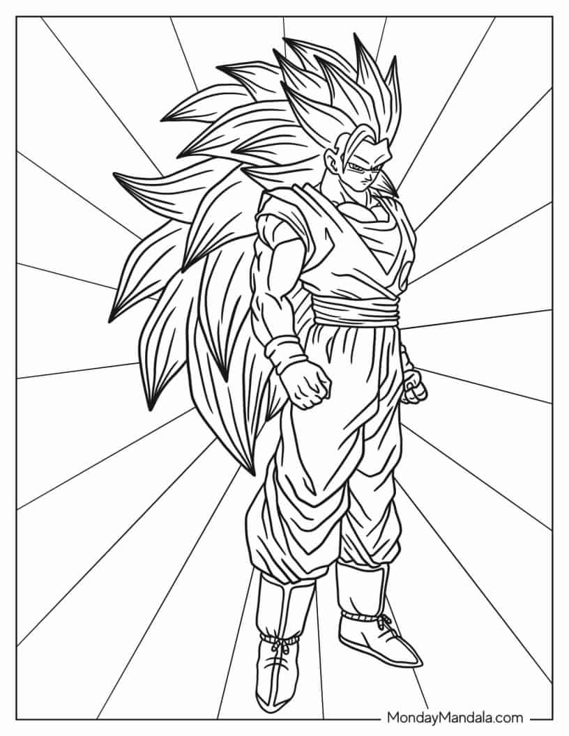 Çocuklar İçin Goku Boyama Sayfaları 