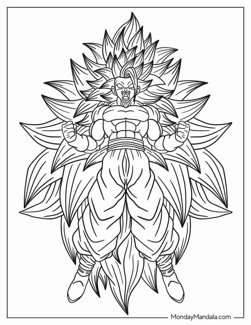 Çocuklar İçin Goku Boyama Sayfaları 