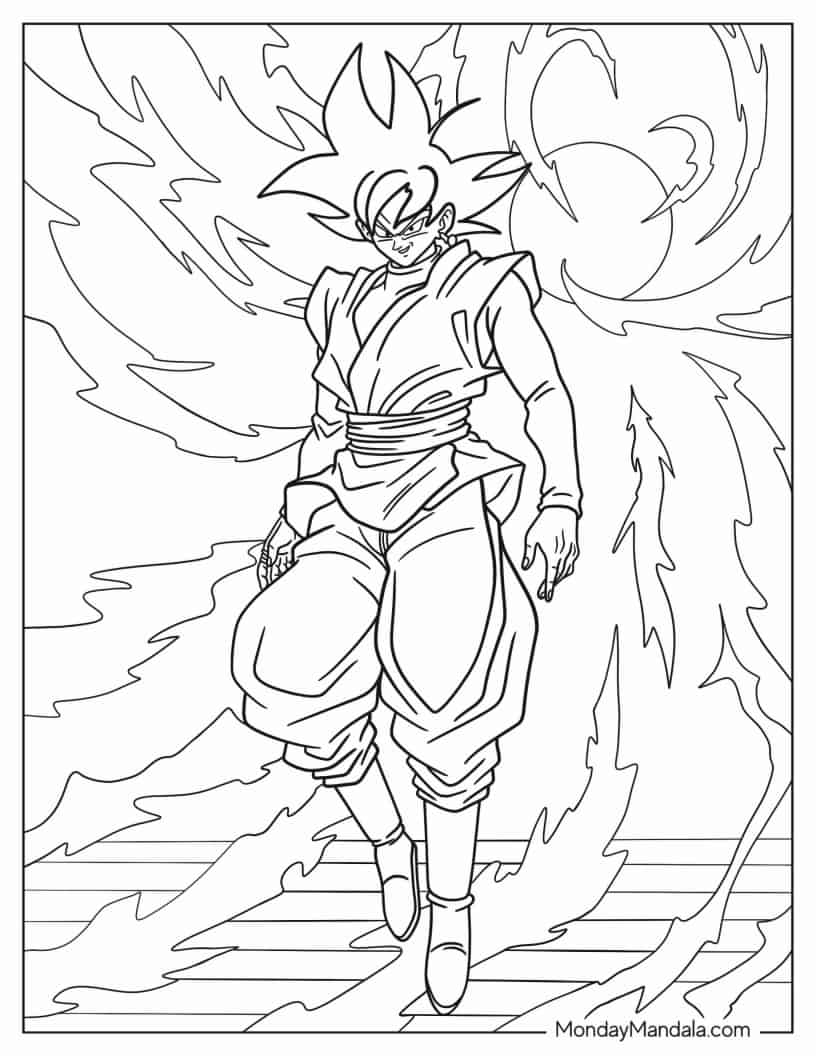 Çocuklar İçin Goku Boyama Sayfaları 