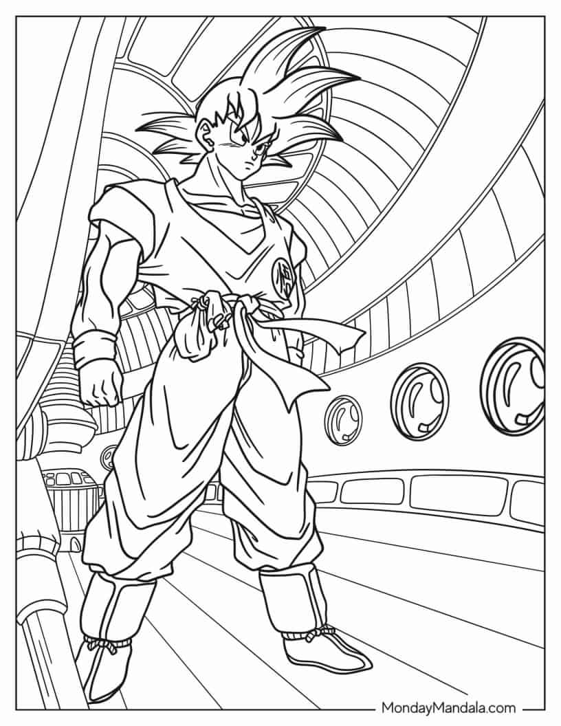 Çocuklar İçin Goku Boyama Sayfaları 