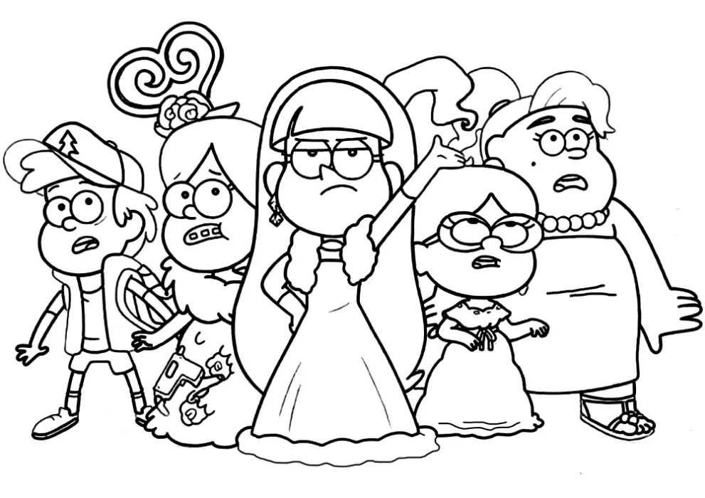 Çocuklar İçin Gravity Falls Boyama Sayfaları 