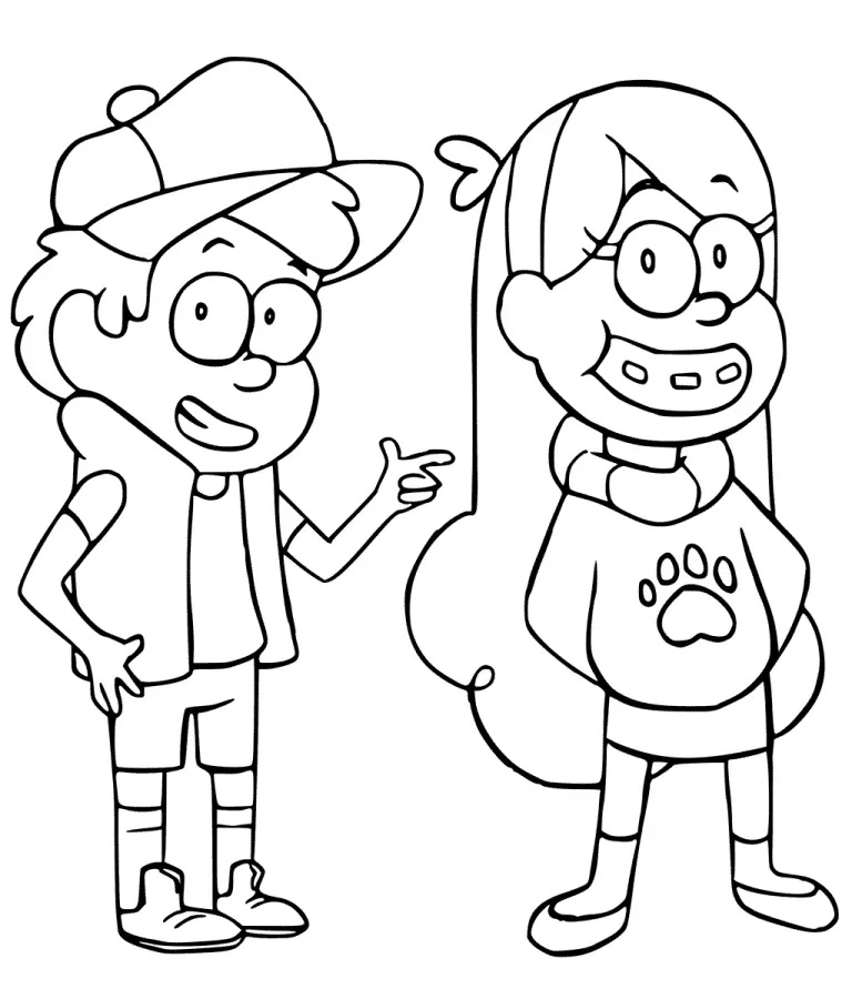 Çocuklar İçin Gravity Falls Boyama Sayfaları 