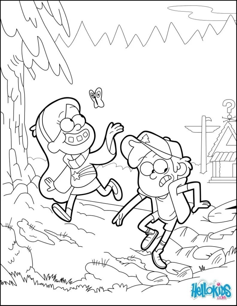 Çocuklar İçin Gravity Falls Boyama Sayfaları 