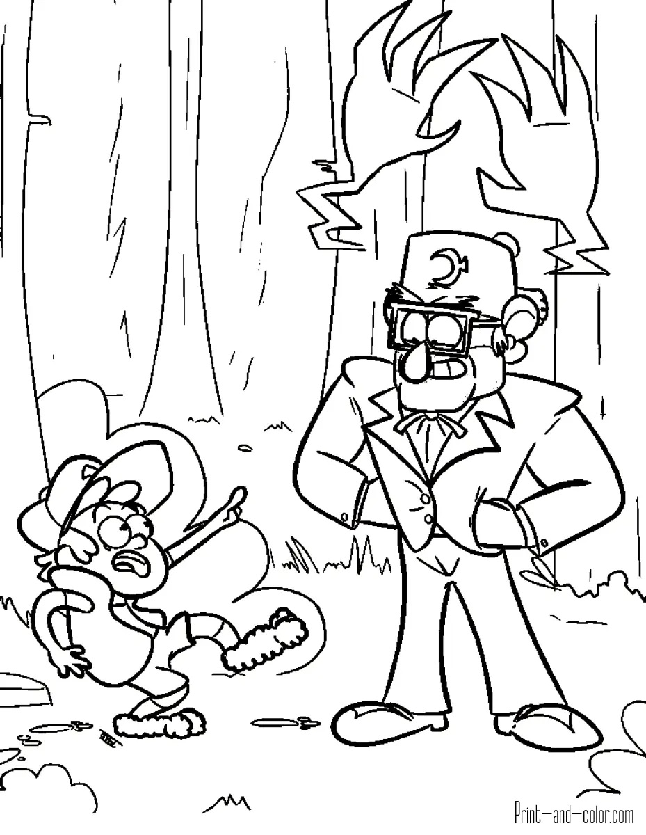 Çocuklar İçin Gravity Falls Boyama Sayfaları 