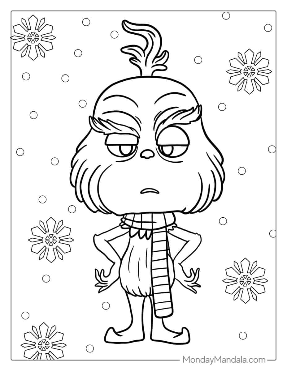 Çocuklar İçin Grinch Boyama Sayfaları 