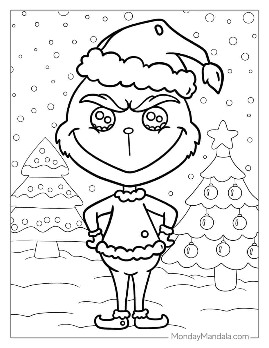 Çocuklar İçin Grinch Boyama Sayfaları 