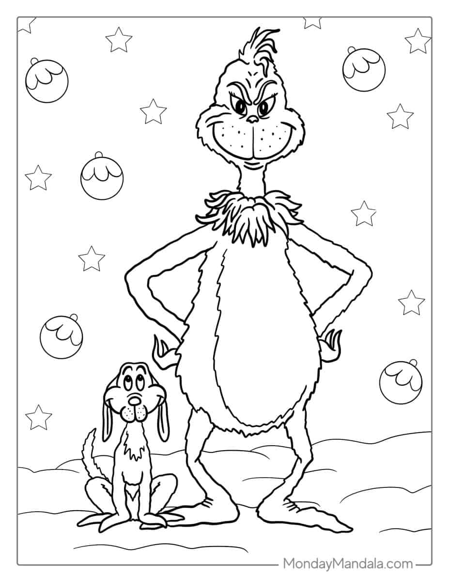 Çocuklar İçin Grinch Boyama Sayfaları 