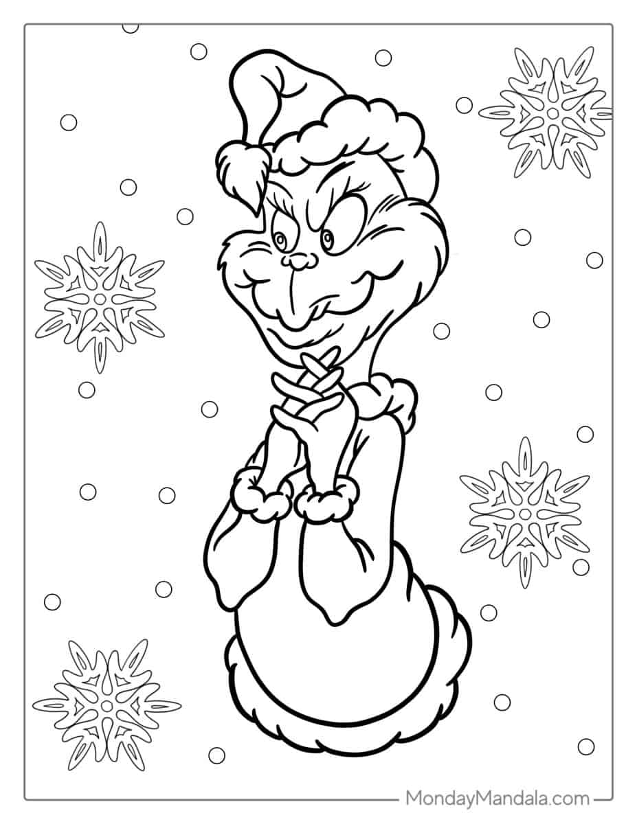 Çocuklar İçin Grinch Boyama Sayfaları 