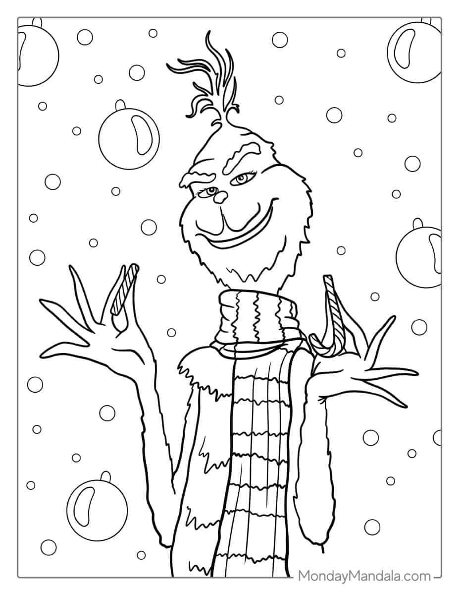 Çocuklar İçin Grinch Boyama Sayfaları 