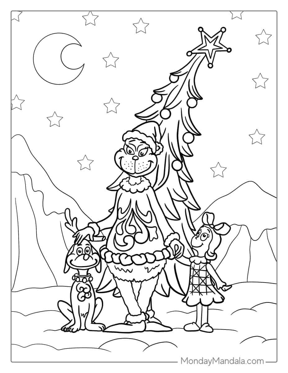 Çocuklar İçin Grinch Boyama Sayfaları 